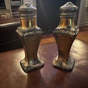 Vintage Gold and Silver Salt and Pepper Shakers